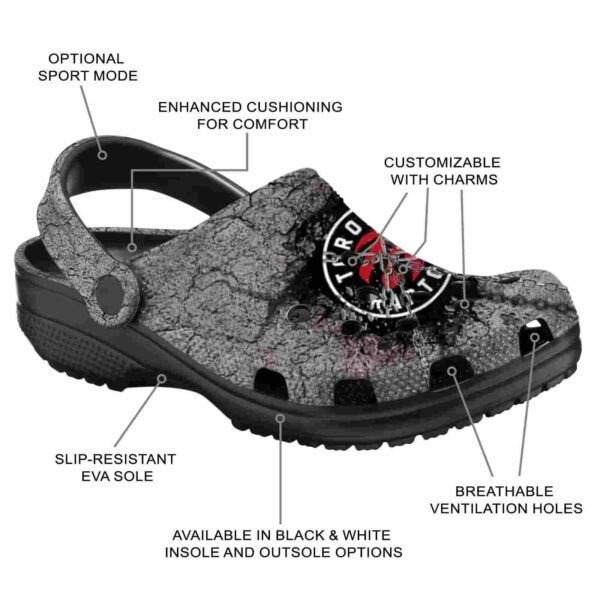 personalized toronto raptors cracked ground texture clog new arrival