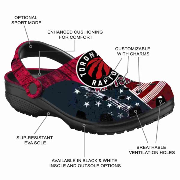 personalized toronto raptors star spangled side pattern clog new arrival