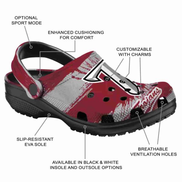 personalized troy trojans paint splatter graphics clog new arrival