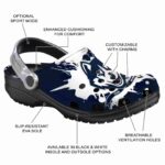 personalized uconn huskies splatter pattern clog best selling