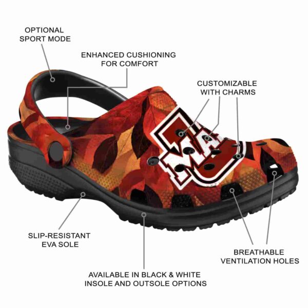 personalized umass minutemen autumn leaves clog new arrival