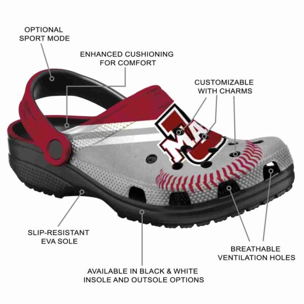personalized umass minutemen baseball motif clog new arrival