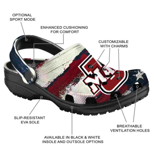 personalized umass minutemen patriotic stripes clog new arrival