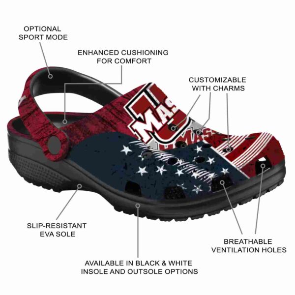 personalized umass minutemen star spangled side pattern clog new arrival