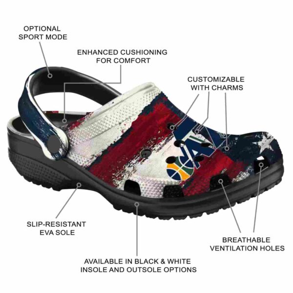 personalized utah jazz patriotic stripes clog new arrival