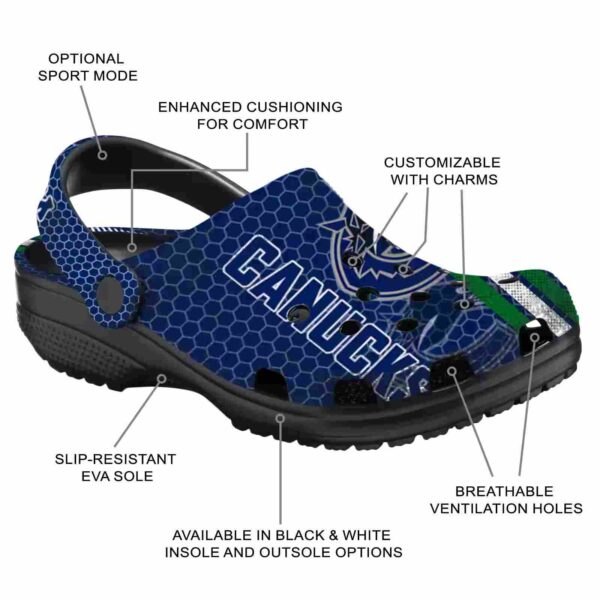 personalized vancouver canucks contrasting stripes clog new arrival