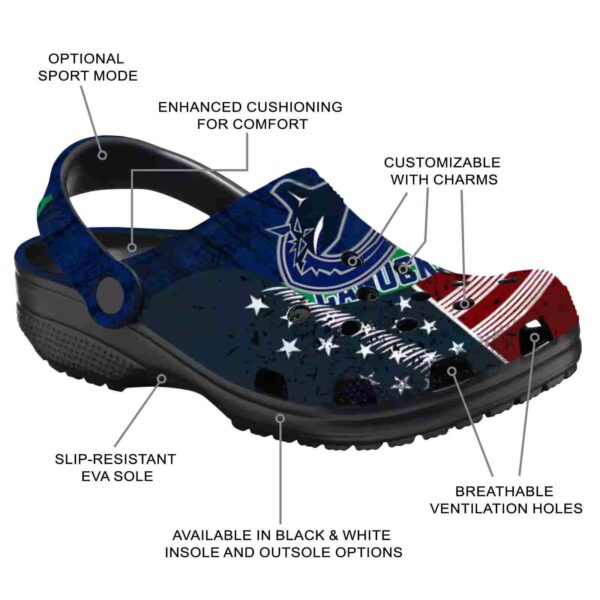 personalized vancouver canucks star spangled side pattern clog new arrival