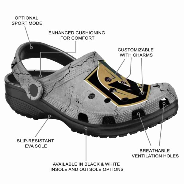 personalized vegas golden knights cracked texture clog new arrival