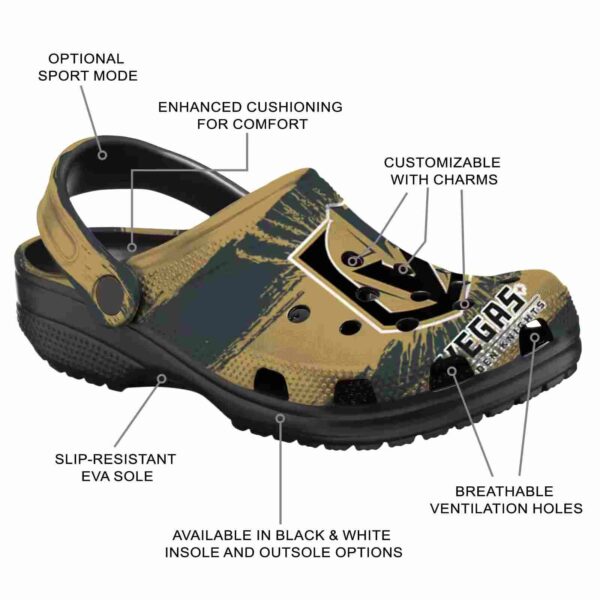 personalized vegas golden knights paint splatter graphics clog new arrival