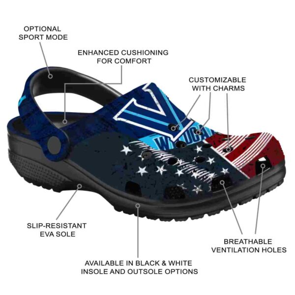 personalized villanova wildcats star spangled side pattern clog new arrival