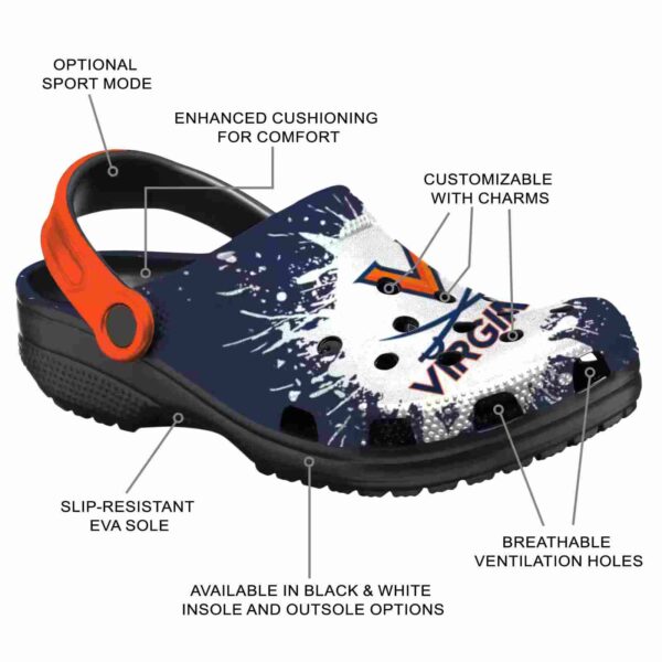 personalized virginia cavaliers splash art clog new arrival