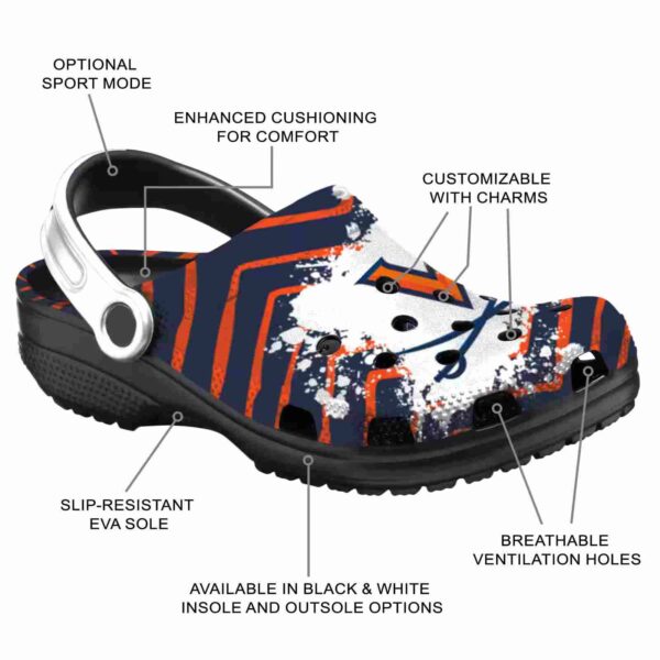 personalized virginia cavaliers zigzag paint burst clog new arrival