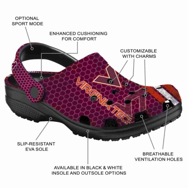 personalized virginia tech hokies contrasting stripes crocs new arrival