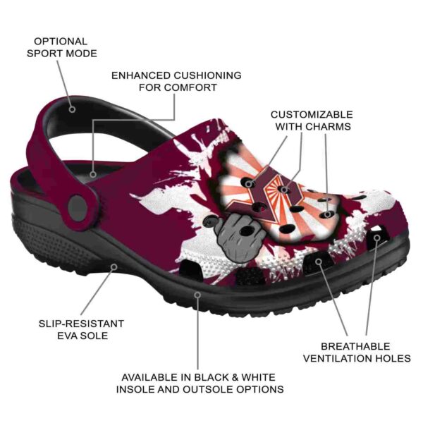 personalized virginia tech hokies gripping hand crocs new arrival