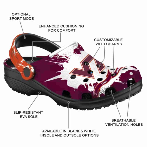 personalized virginia tech hokies splatter pattern crocs new arrival