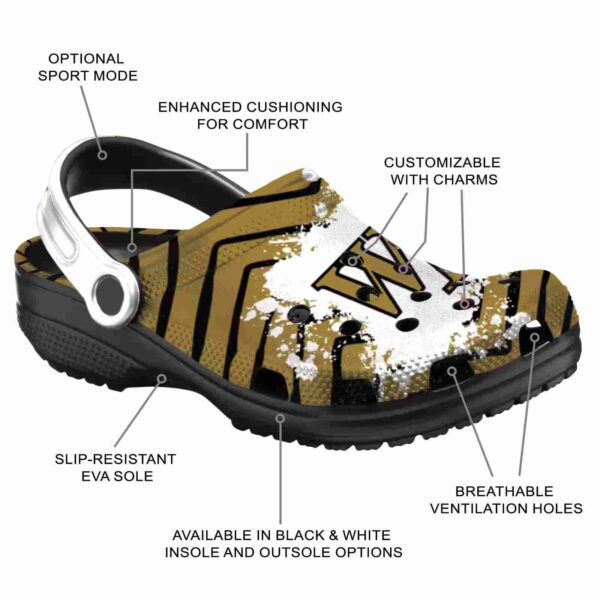 personalized wake forest demon deacons zigzag paint burst clog new arrival