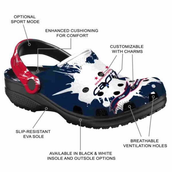 personalized washington capitals splatter pattern clog new arrival