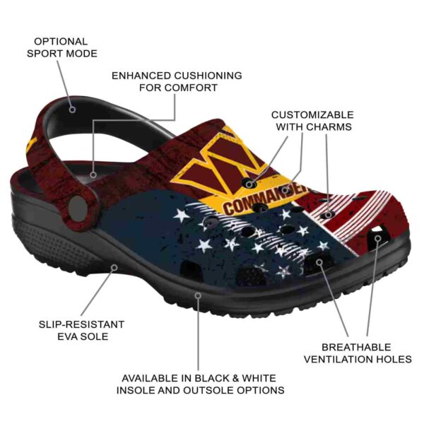 personalized washington commanders star spangled side pattern crocs new arrival