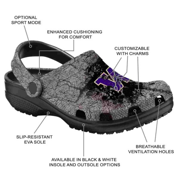personalized washington huskies cracked ground texture crocs new arrival