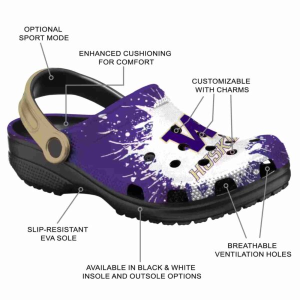 personalized washington huskies splash art crocs new arrival