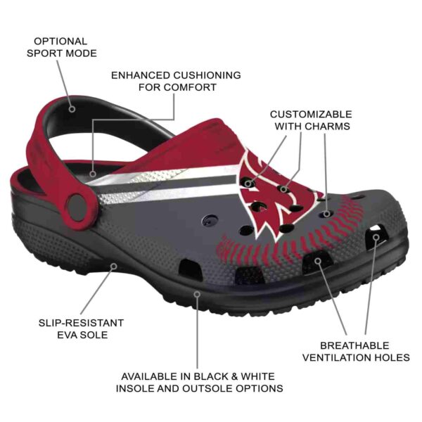 personalized washington state cougars baseball motif clog new arrival