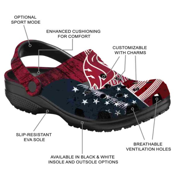 personalized washington state cougars star spangled side pattern clog new arrival