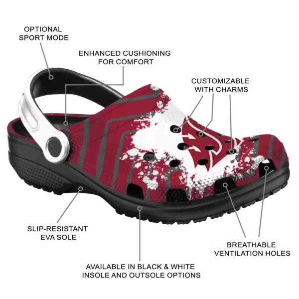 personalized washington state cougars zigzag paint burst clog new arrival