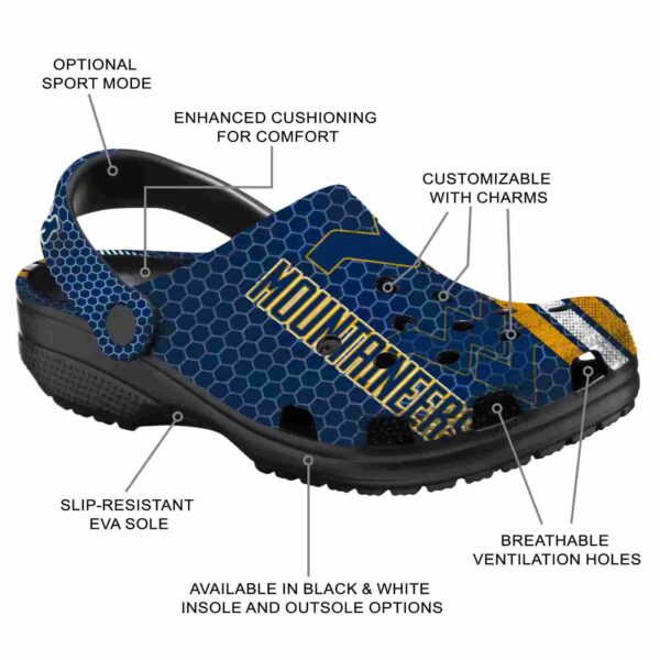 personalized west virginia mountaineers contrasting stripes crocs new arrival