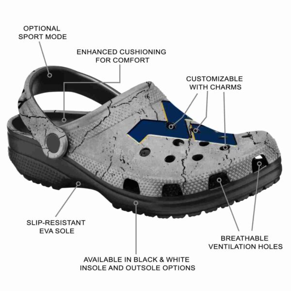 personalized west virginia mountaineers cracked texture crocs new arrival