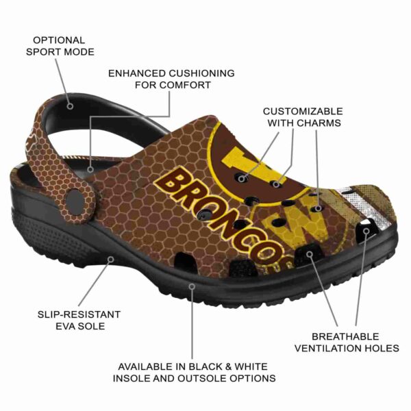 personalized western michigan broncos contrasting stripes clog new arrival