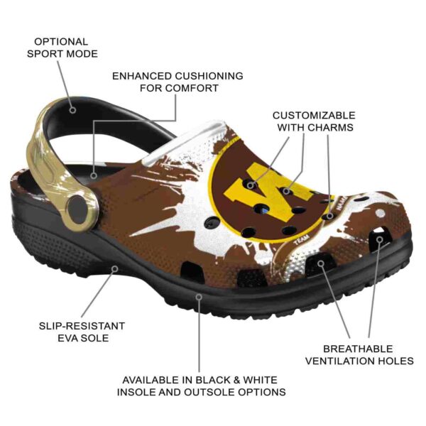 personalized western michigan broncos splatter pattern clog new arrival
