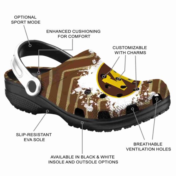 personalized western michigan broncos zigzag paint burst clog new arrival