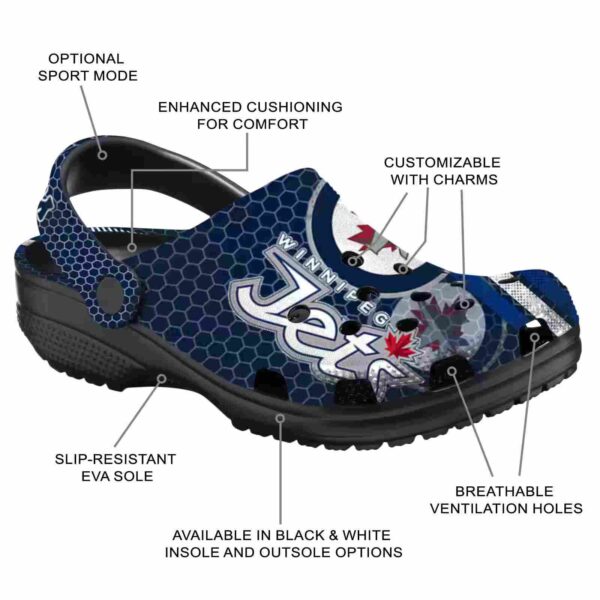 personalized winnipeg jets contrasting stripes clog new arrival