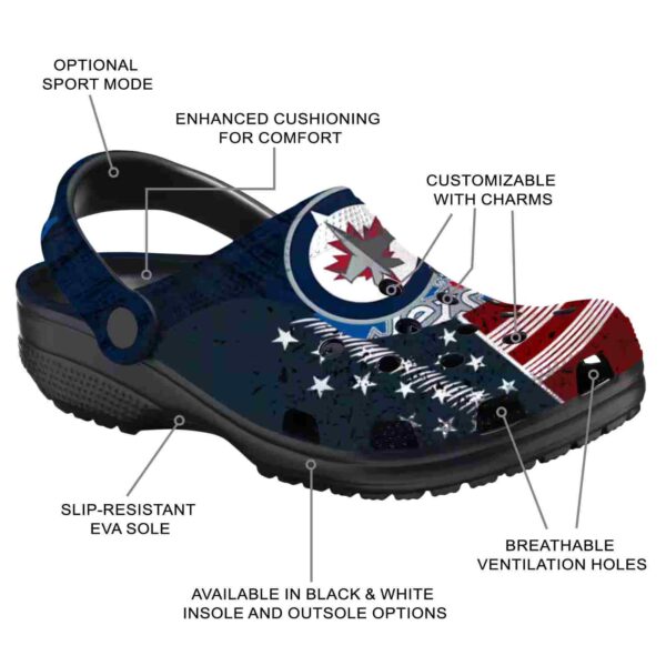 personalized winnipeg jets star spangled side pattern clog new arrival