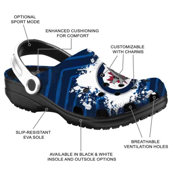 personalized winnipeg jets zigzag paint burst clog new arrival