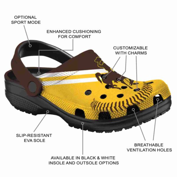 personalized wyoming cowboys baseball motif clog new arrival