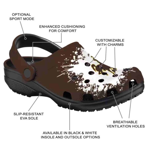personalized wyoming cowboys splatter background clog new arrival