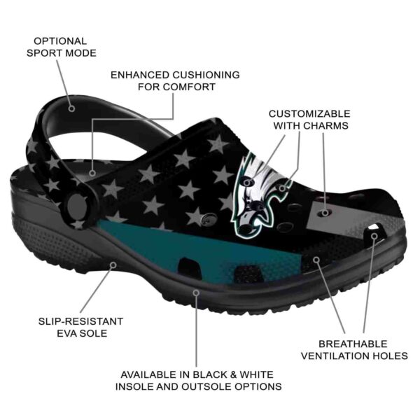 philadelphia eagles stellar stripes theme crocs new arrival