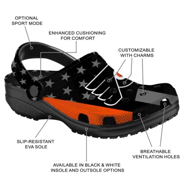 philadelphia flyers stellar stripes theme clog new arrival