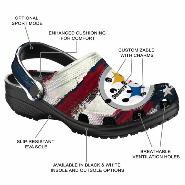 pittsburgh steelers patriotic stripes crocs new arrival