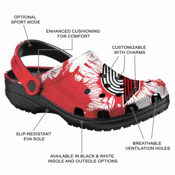 portland trail blazers splatter graphics clog new arrival