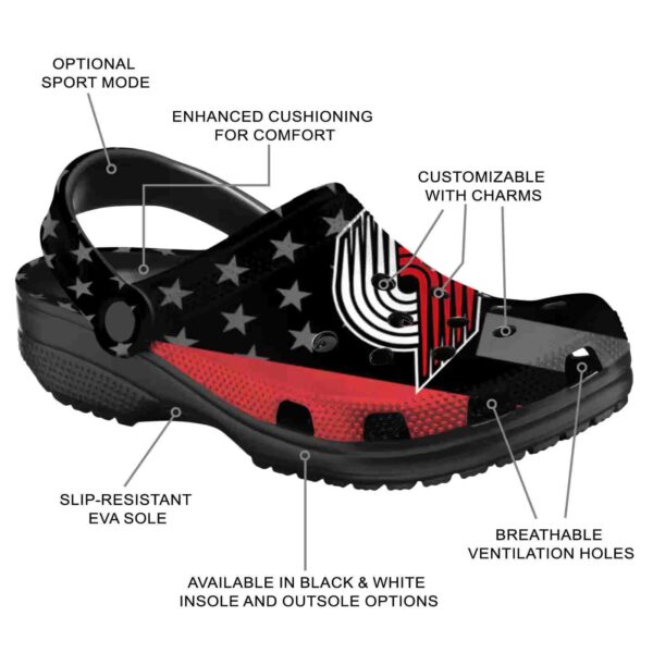 portland trail blazers stellar stripes theme clog new arrival