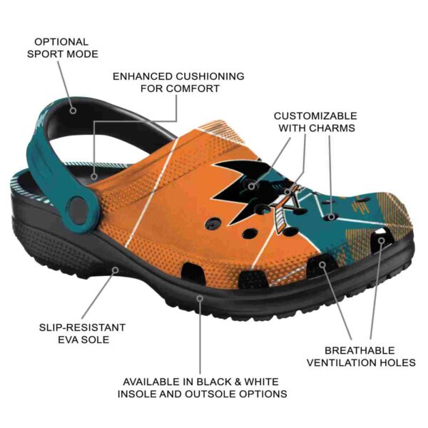 san jose sharks geometric background clog new arrival