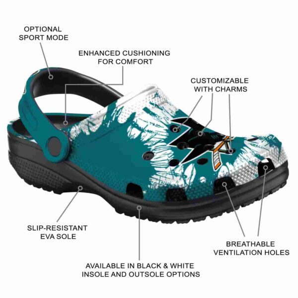 san jose sharks splatter graphics clog new arrival