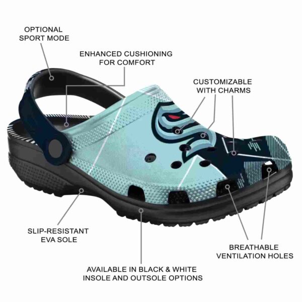 seattle kraken geometric background clog new arrival