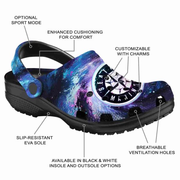 seattle mariners galaxy swirl crocs new arrival