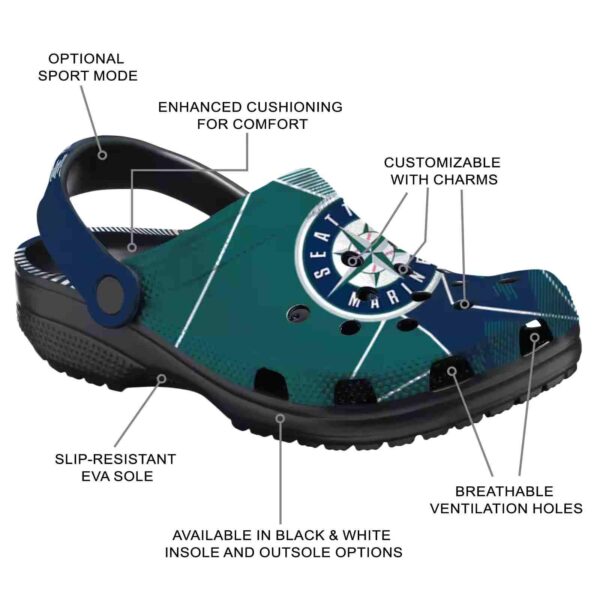 seattle mariners geometric background crocs new arrival