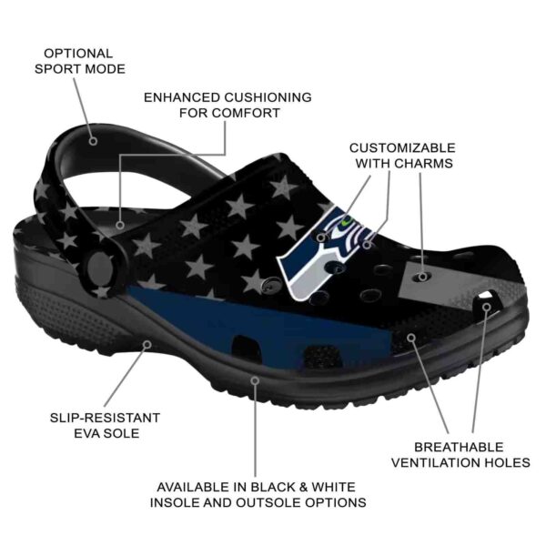 seattle seahawks stellar stripes theme crocs new arrival