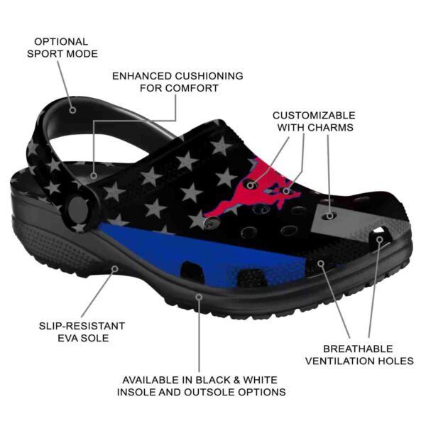 smu mustangs stellar stripes theme clog new arrival