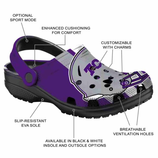tcu horned frogs helmet stripes crocs new arrival